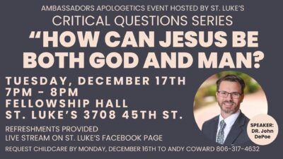 Ambassadors Apologetics Lecture Series