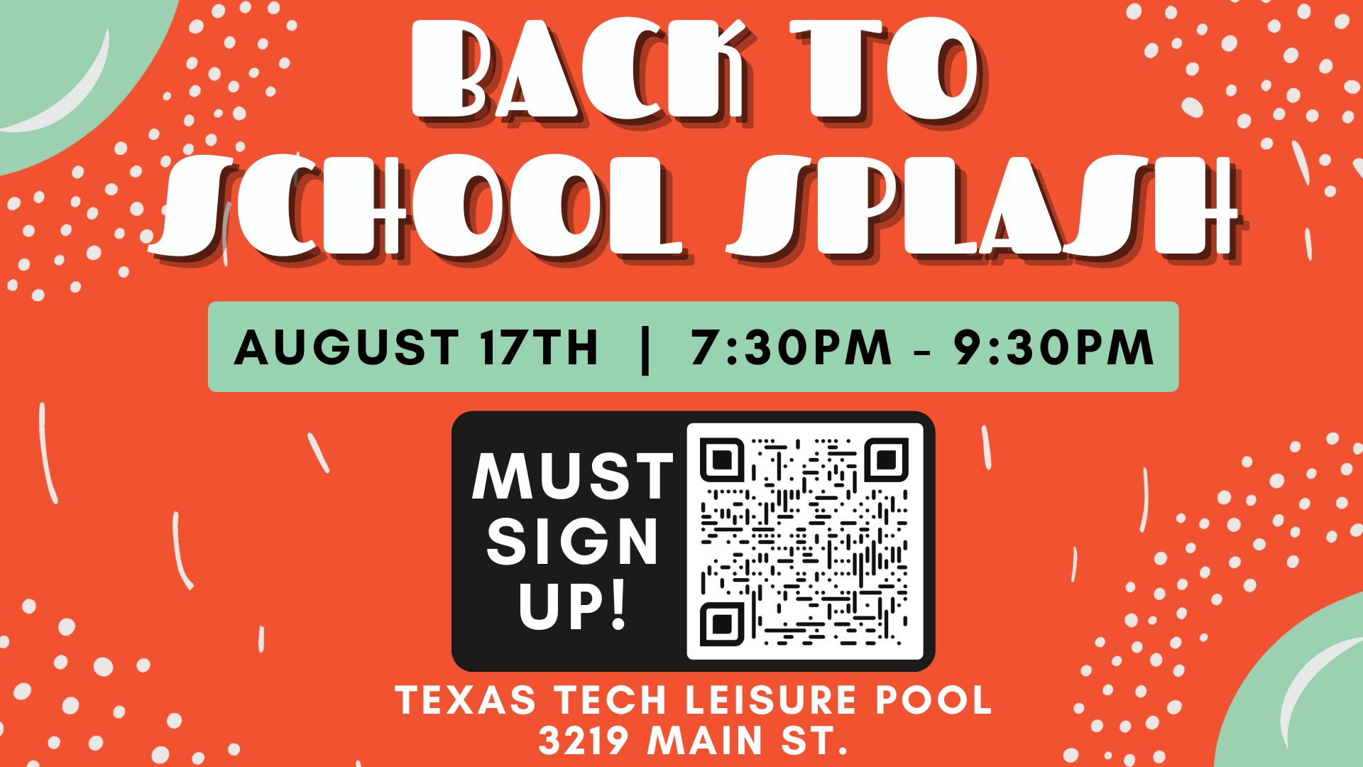 Back to School Splash